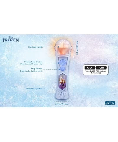 Disney Frozen 2 Karaoke Sing Along Microphone for Kids Built in Music Flashing Lights Pretend Mic Toys for Kids Karaoke Machi...