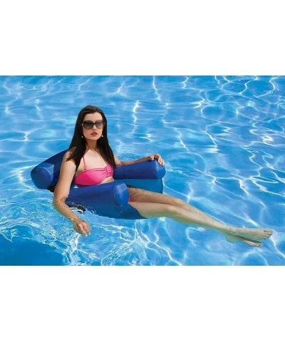 Inflatable Float Chair 2-Pack Adult Swimming Pool Floaties with Headrest & Backrest Water Hammock Lounge for Outdoor Lake Bea...