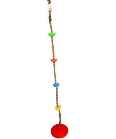 Climbing Rope Tree Swing with Platforms Yellow Disc Swing Seat - Outdoor Playground Set Accessories Tree House Tire Saucer Ou...