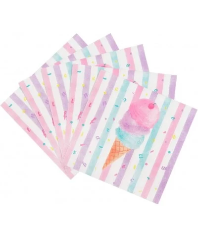 Ice Cream Party Supplies - Disposable 3 Ply Pink Sweet Ice Cream Themed Birthday or Baby Shower Party Luncheon Dessert Napkin...