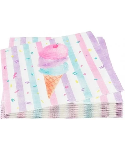 Ice Cream Party Supplies - Disposable 3 Ply Pink Sweet Ice Cream Themed Birthday or Baby Shower Party Luncheon Dessert Napkin...