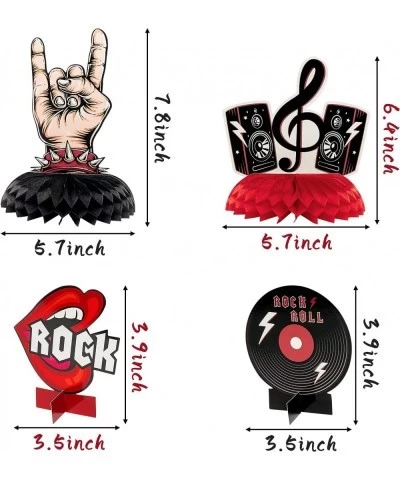 12PCS Rock and Roll Music Honeycomb Centerpieces 3D Born to Rock Table Topper Decorations for Kids Boys Birthday Party Suppli...