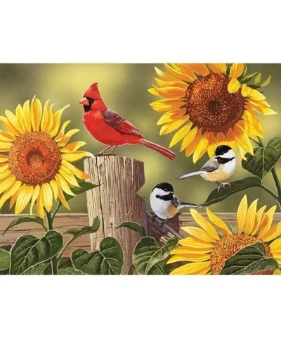 – 300 Large Piece Jigsaw Puzzle for Adults - ‘Sunflower and Songbirds’ by Artist William Vanderdasson – 300 Pc Jigsaw Puzzle ...