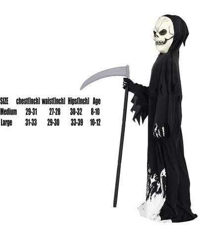 Halloween Grim Reaper Costume for Boys Kids Glow in the Dark Halloween Phantom Costume with Scythe Skull Mask and Glove $34.3...