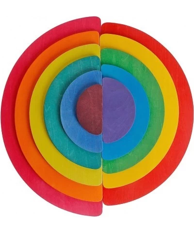 11 pieces of semi-circular stacking toy game rainbow stacking wooden building block set children's building building block se...