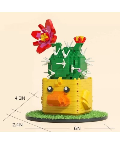 Micro Blocks Cute Plant Collection Series Mini Building Kit Creative Bonsai Cactus Micros Brick Building Toys with Mini Cat B...