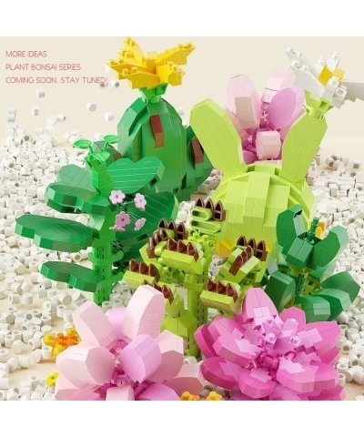 Micro Blocks Cute Plant Collection Series Mini Building Kit Creative Bonsai Cactus Micros Brick Building Toys with Mini Cat B...