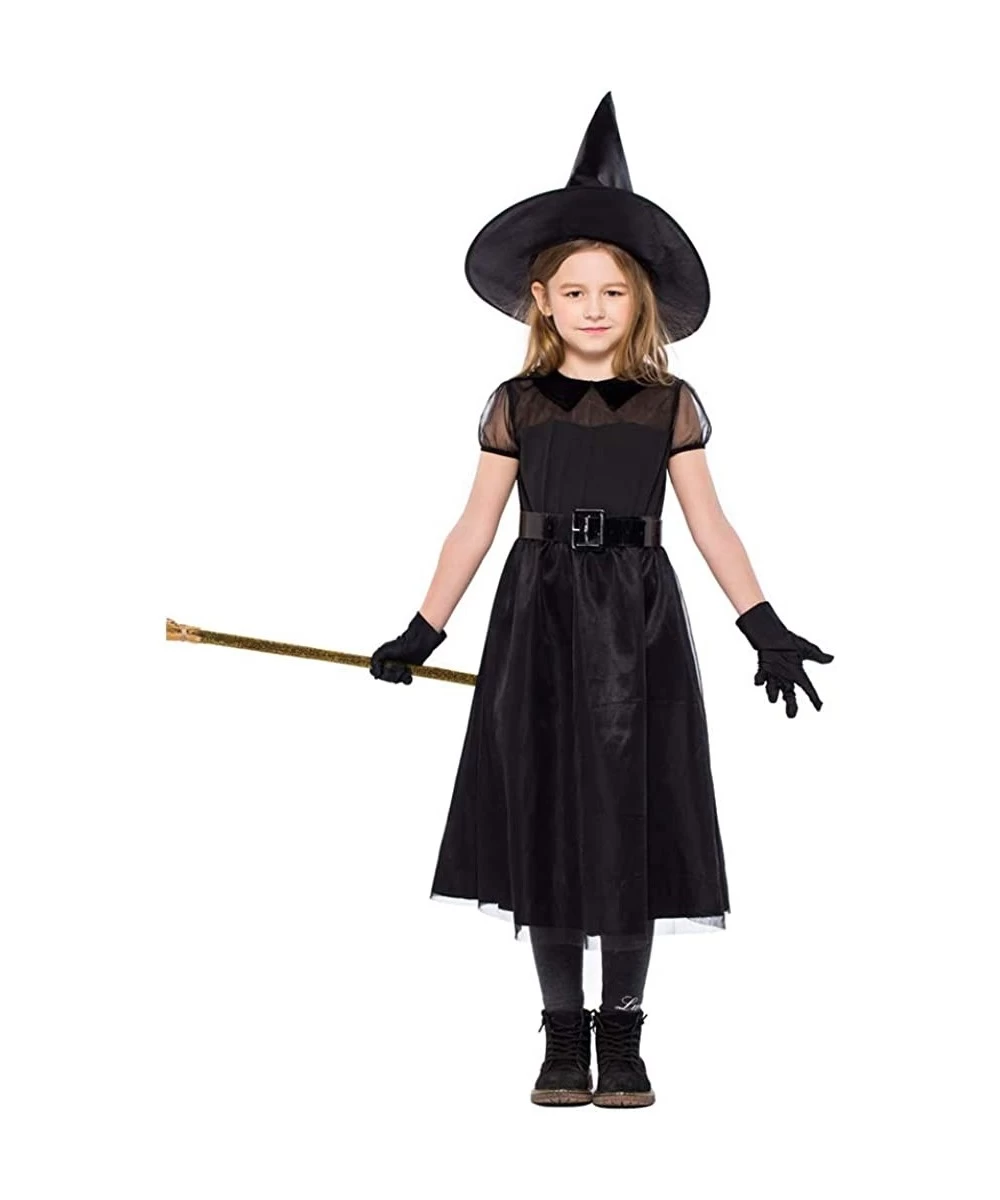 Girls Black Witch Costume Halloween Fancy Dress Up for Kids $35.36 Kids' Costumes