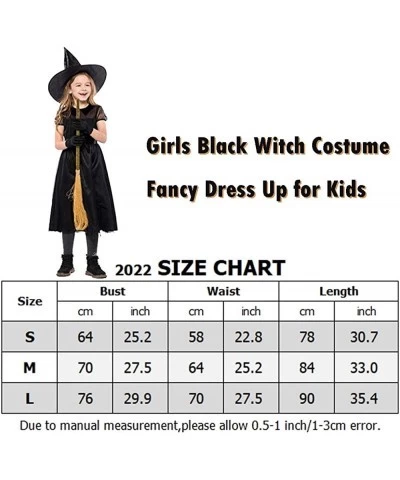 Girls Black Witch Costume Halloween Fancy Dress Up for Kids $35.36 Kids' Costumes