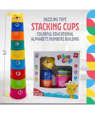 Stacking Cups Nesting and Stacking Cups Gift Colorful Educational Alphabets Numbers Building Joy Cups Toddler Fun Play Toys $...