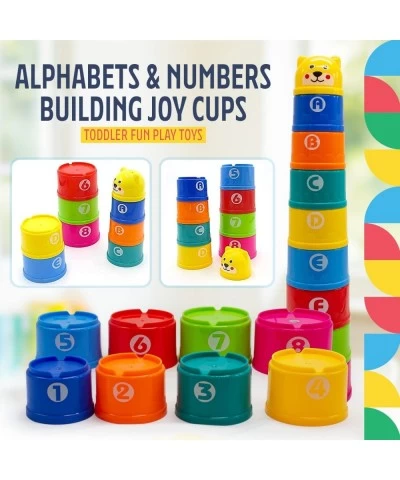 Stacking Cups Nesting and Stacking Cups Gift Colorful Educational Alphabets Numbers Building Joy Cups Toddler Fun Play Toys $...