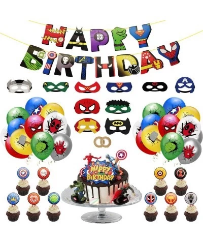 Happy Birthday Decoration Party Decoration Set 58 Pack Superhero Theme Birthday Party Supplies Included Happy Birthday Banner...