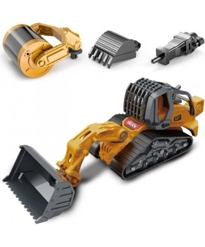 Construction Truck 4 in 1 Excavator with Metal Loader Shovel Roller Shovel and Impact Hammer Construction Vehicle Die-cast To...