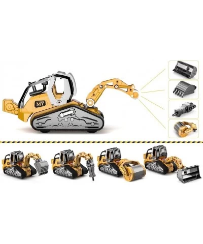 Construction Truck 4 in 1 Excavator with Metal Loader Shovel Roller Shovel and Impact Hammer Construction Vehicle Die-cast To...