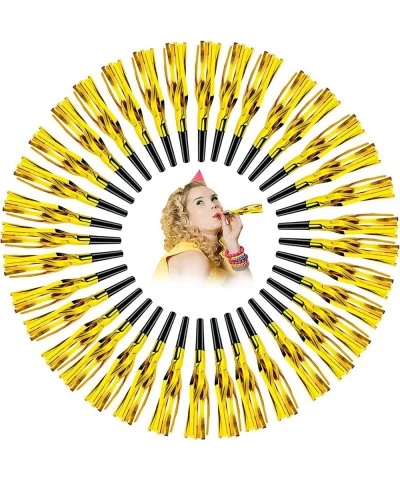 24Pcs Gold Noise Makers Glitter Metallic Fringed Noise Maker Party Horns Party Blowers Noisemakers Musical Blowouts Whistle f...