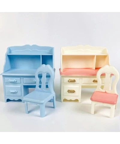 Dollhouse Miniatures Furniture Accessories Dollhouse Table Chairs High Simulation Doll Plastic Table Chairs Model DIY for Mic...