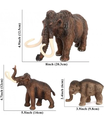 3PCS Figurines Mammoth Family Toys Realistic Ancient Elephant Figurines Model Cake Toppers Playset Eduactional Toys Party Pla...