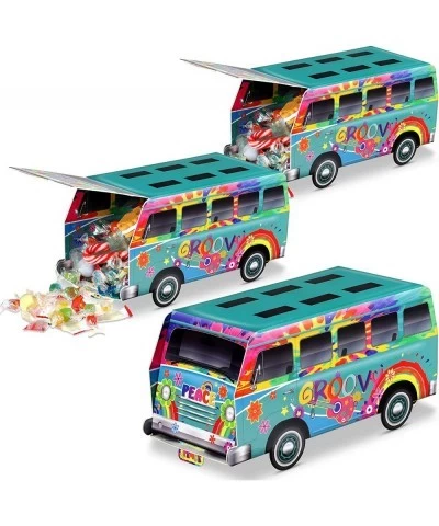 3 Pieces 60s Hippie Paper Candy Car 60s Hippie Peace Bus Centerpiece Groovy Retro 60s Party Decoration Groovy Decorations Hip...