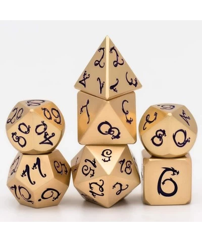 Metal Dice with Metal Box 7 PCs DND Dice Polyhedral Dice Set with Dragon Font for Role Playing Game Dungeons and Dragons D&D ...