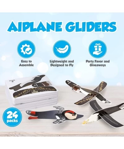 24 Pack of Flying Glider Foam Airplanes- Party Favor Throwing Plane Toys for Kids Hand Launch Flying Styrofoam Paper Airplane...