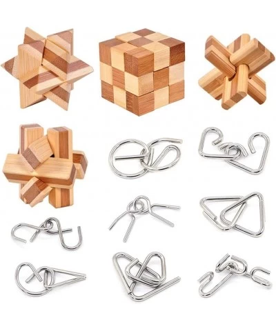 Bamboo 3D Puzzle Metal Brain Teasers Puzzles Mind Game Toys Set for Teens and Adults Pack of 12pcs $29.40 Brain Teaser Puzzles