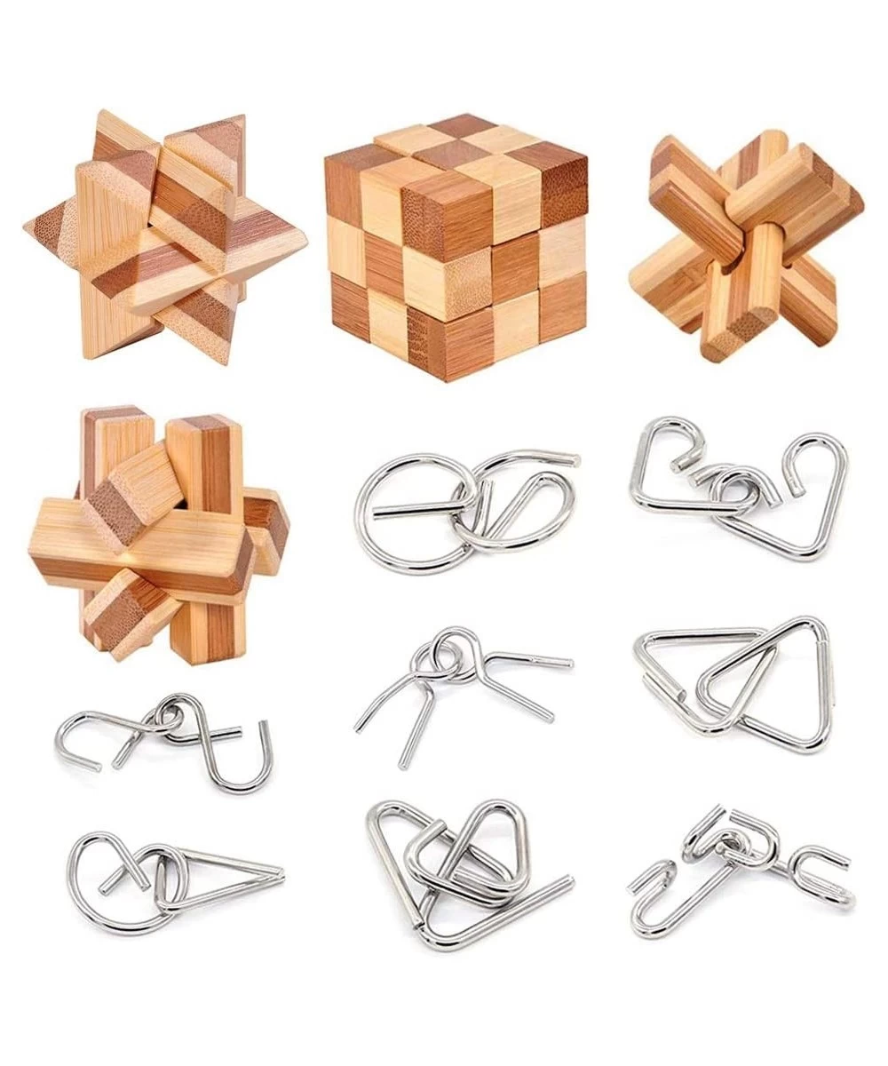 Bamboo 3D Puzzle Metal Brain Teasers Puzzles Mind Game Toys Set for Teens and Adults Pack of 12pcs $29.40 Brain Teaser Puzzles