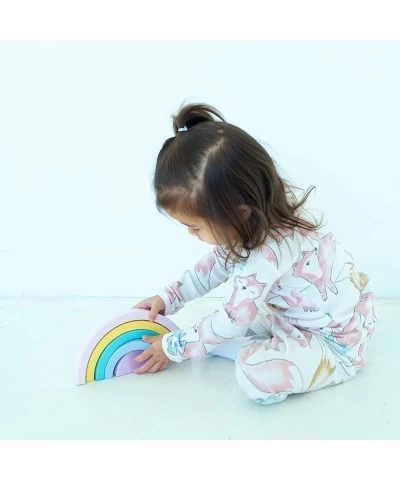 Wooden Rainbow Stacking Toy - Rainbow Stacker Wooden Rainbow Unicorn Wooden Baby Toys - Stacking Rainbow Toy Pull Toy Rainbow...