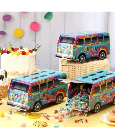 3 Pieces 60s Hippie Paper Candy Car 60s Hippie Peace Bus Centerpiece Groovy Retro 60s Party Decoration Groovy Decorations Hip...