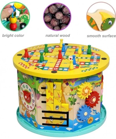 12 in 1 Activity Cube Toys for Toddlers Wooden Montessori Sensory Puzzle Toys Fishing Game Preschool Learning Math Abacus Toy...