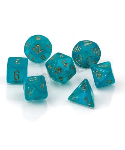 Polyhedral 7-Die Set - Borealis Teal/Gold with Luminary 27585 (CHX27585) Green $20.15 Game Accessories