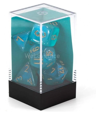 Polyhedral 7-Die Set - Borealis Teal/Gold with Luminary 27585 (CHX27585) Green $20.15 Game Accessories