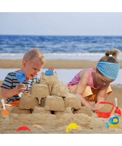 Sand Castle Bucket Set 8 Piece Set Includes1 Bucket 3 Molds 2 Shovels 1 Rake & 1 Water Pot Fun Summer Beach Toys for Kids Chi...