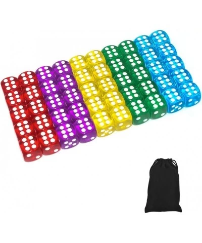 50 of Pack 14MM 6 Sided Dice Set Translucent Colors Dice with Black Pouch for Board Game $14.07 Game Accessories