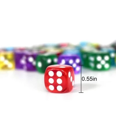 50 of Pack 14MM 6 Sided Dice Set Translucent Colors Dice with Black Pouch for Board Game $14.07 Game Accessories