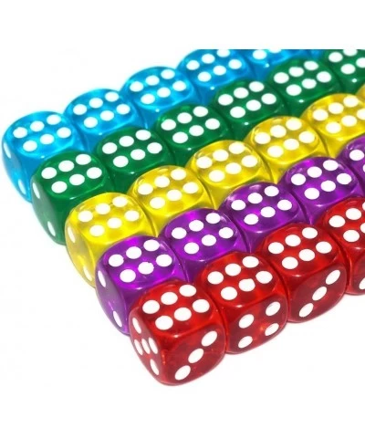 50 of Pack 14MM 6 Sided Dice Set Translucent Colors Dice with Black Pouch for Board Game $14.07 Game Accessories