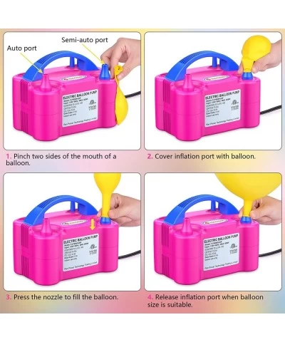 Portable Dual Nozzle Rose Red 110V 600W Electric Balloon Blower Pump/Electric Balloon Inflator for Decorations $37.45 Kids' P...