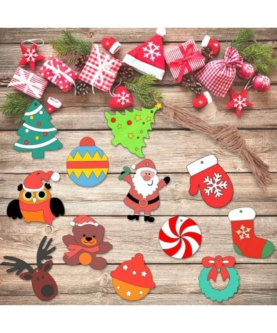 Christmas Craft Kit for Kids 36pcs Wooden Christmas Ornaments with Painting Set Paint Your Own Christmas Ornaments DIY Orname...