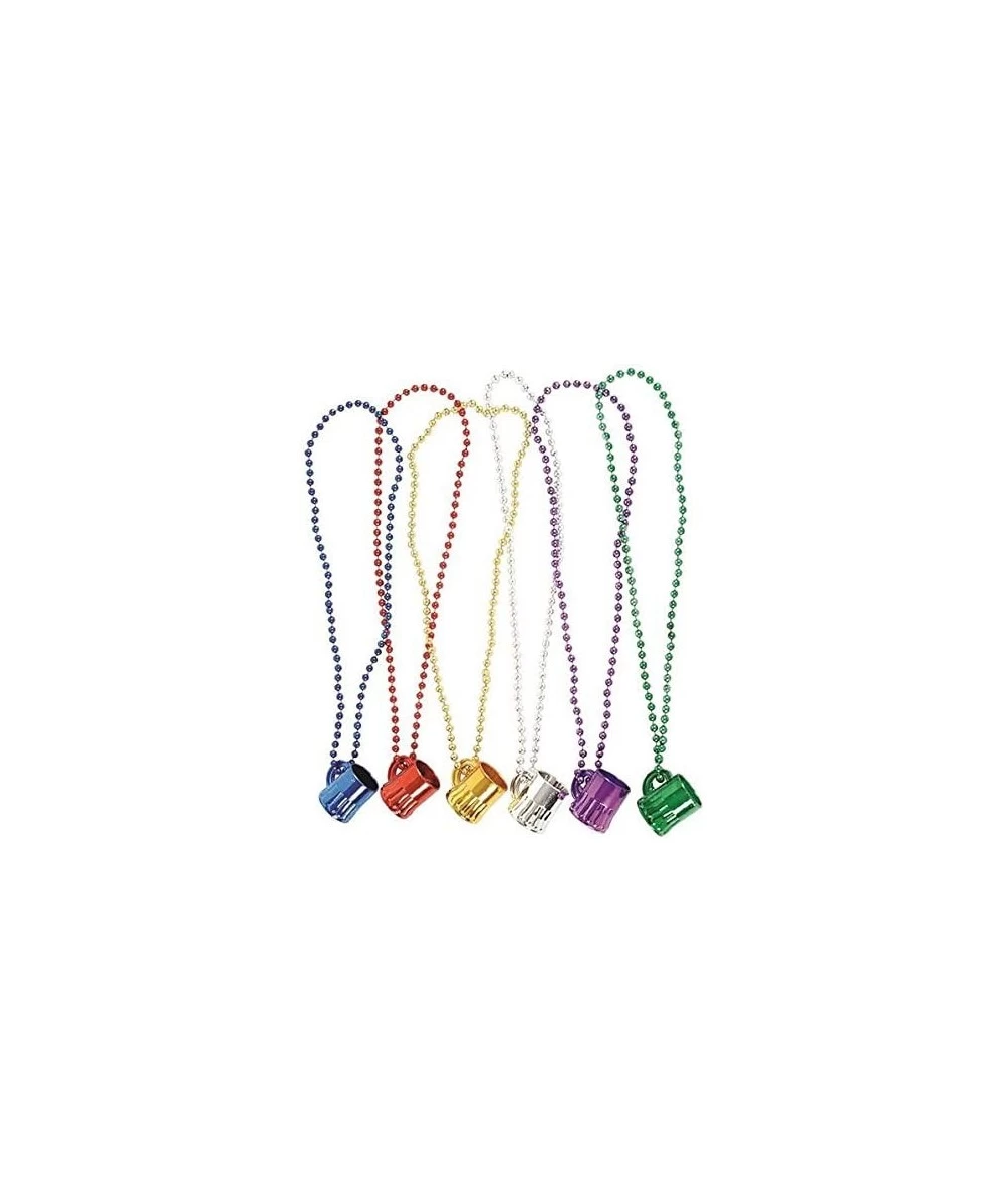 Mardi Gras Mug Shot Glass Beads 12 Necklaces $21.26 Kids' Dress-Up Accessories