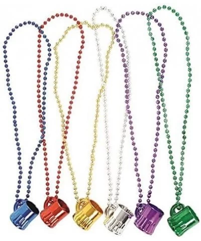 Mardi Gras Mug Shot Glass Beads 12 Necklaces $21.26 Kids' Dress-Up Accessories