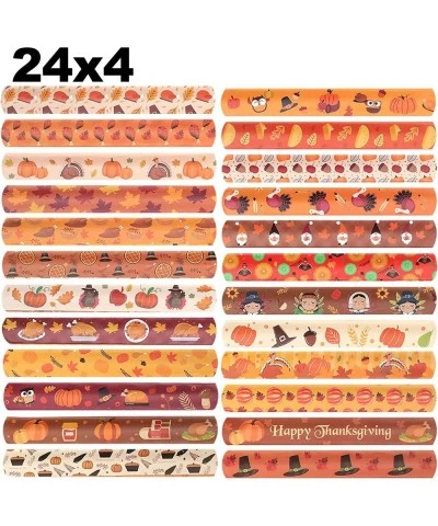 96PCS Thanksgiving Maple leaf Themed Slap Bracelets for Thanksgiving Party Favors Fall party Favors Birthday Party Favors Cla...