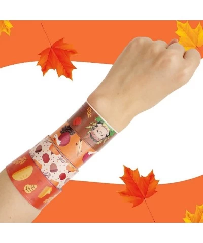 96PCS Thanksgiving Maple leaf Themed Slap Bracelets for Thanksgiving Party Favors Fall party Favors Birthday Party Favors Cla...