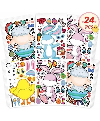 24 Easter Stickers for Kids Make Your Own Easter Eggs Bunny Stickers Easter Crafts for Kids Easter Games for Kids for Party F...