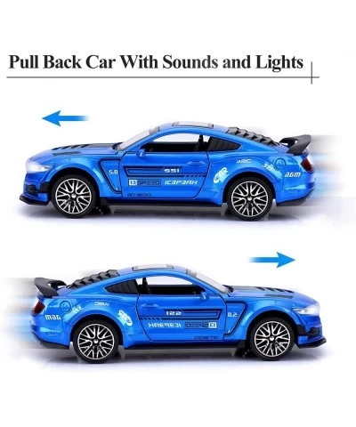 Diecast Cars for Boys GT500 Metal Model Cars Pull Back Toy Car with Sounds and Lights Toy Gifts for 3+ Years Old Kids(Blue) $...