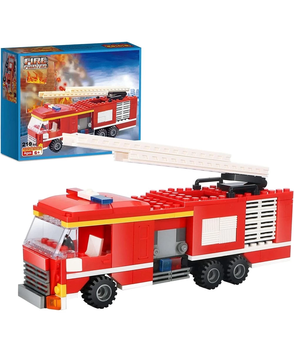 City Fire Ladder Truck Building Sets 219 Pieces Firetruck Model STEM Building Toys Fire Rescue Engine Firefighter Vehicles Bu...