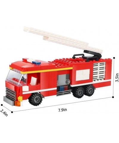 City Fire Ladder Truck Building Sets 219 Pieces Firetruck Model STEM Building Toys Fire Rescue Engine Firefighter Vehicles Bu...