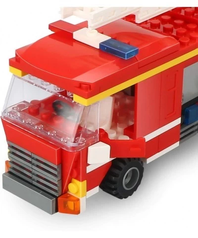 City Fire Ladder Truck Building Sets 219 Pieces Firetruck Model STEM Building Toys Fire Rescue Engine Firefighter Vehicles Bu...