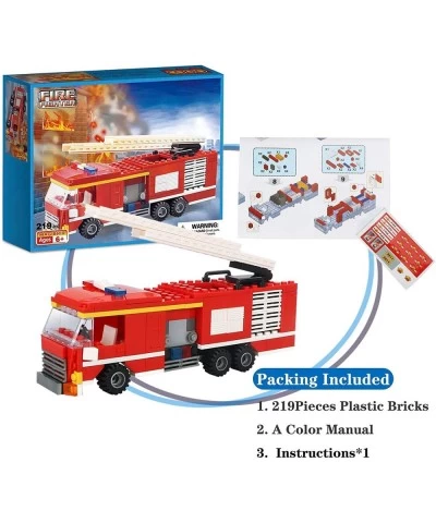 City Fire Ladder Truck Building Sets 219 Pieces Firetruck Model STEM Building Toys Fire Rescue Engine Firefighter Vehicles Bu...