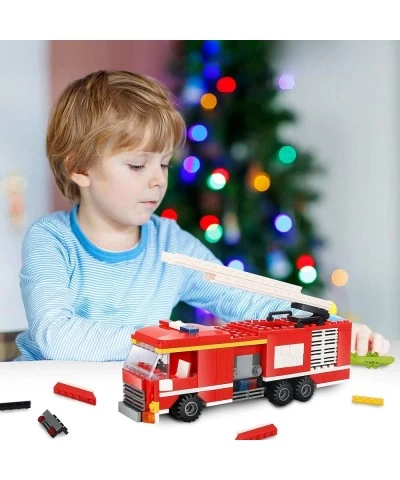 City Fire Ladder Truck Building Sets 219 Pieces Firetruck Model STEM Building Toys Fire Rescue Engine Firefighter Vehicles Bu...