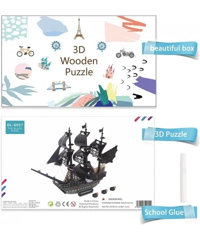 3D Wooden Puzzles for Adults and Kids Pirate Ship Wood Building Kits STEM Toys Crafts for Girls and Boys $26.81 3-D Puzzles