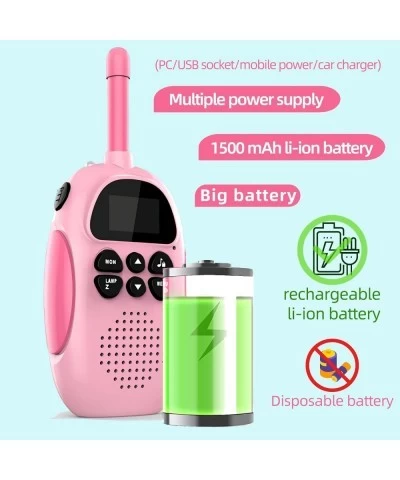 Walkie Talkies for Kids Rechargeable 1500Mah Long Range Walkie Talky for Boys Girls with 22 Channels 2 Way Radio and LCD Scre...